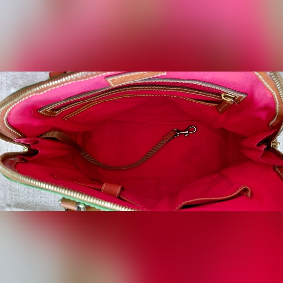 Dooney & Bourke Green and Brown Satchel - Picture 9 of 11